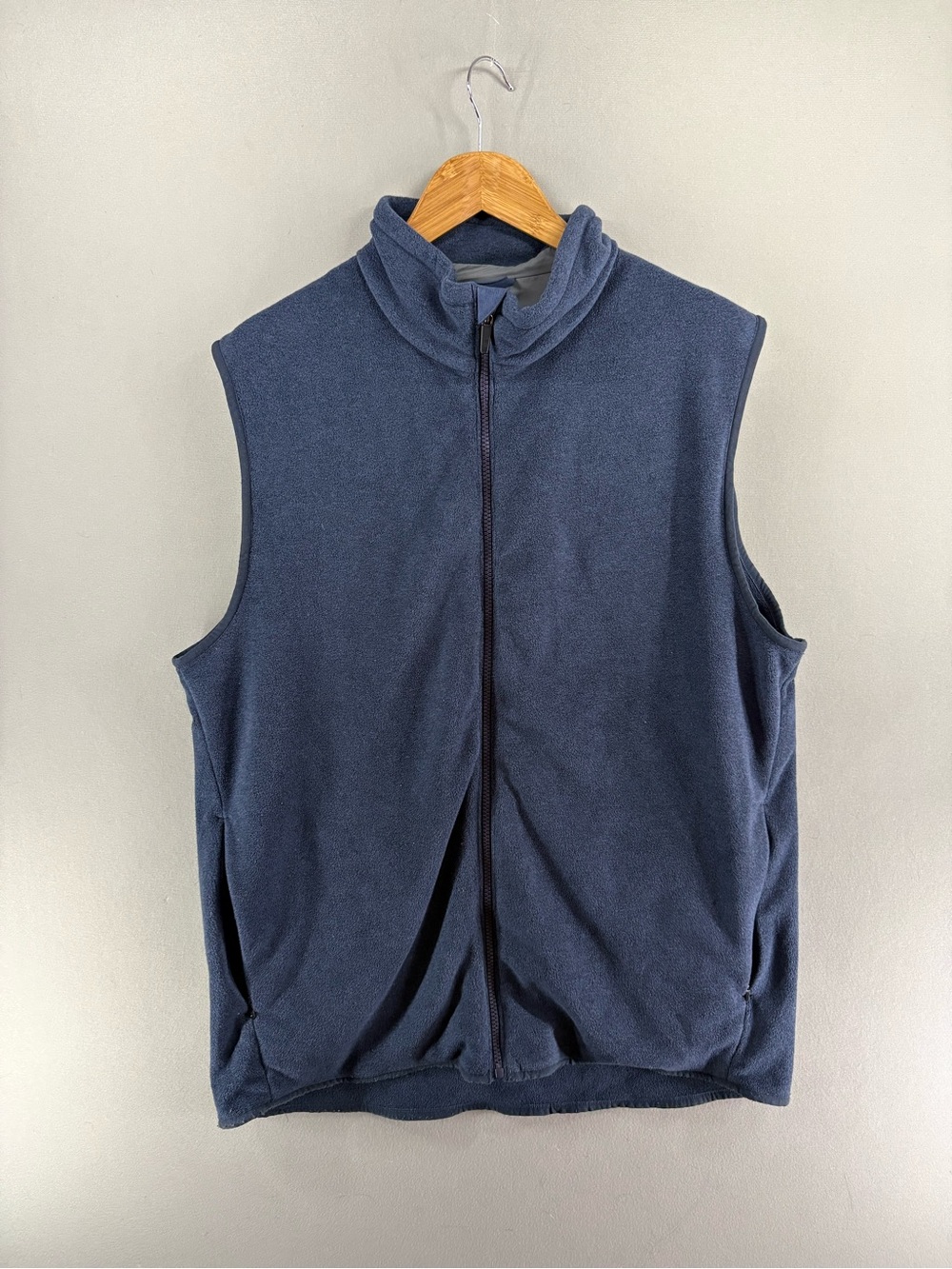 Mack Weldon Vest Mens Large Blue Navy Warmknit Thermolite Fleece Full Zip